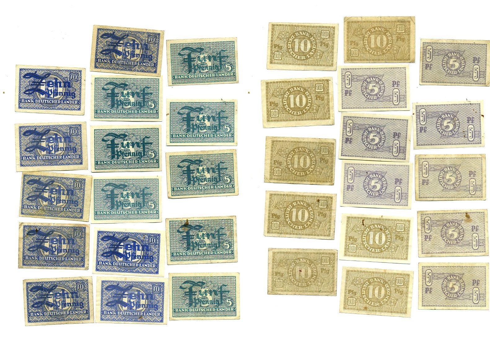 Foto Brd, Bank Deutscher Länder Lot 8 x 10 Pfennig 8 x 5 Pfennig 1948 1948