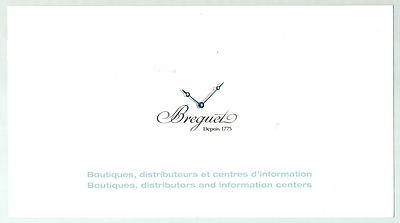 Foto Breguet Worldwide Boutiques Distributeurs Distributors Information Centers 2007