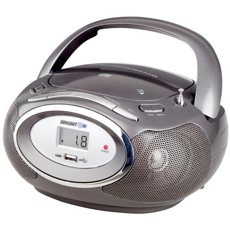 Foto Brigmton W-410 Radio CD+USB Gris