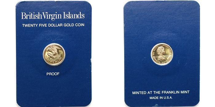Foto Britische Jungferninseln 25 Dollar, 0,75g fein, 13mm Ø 1981