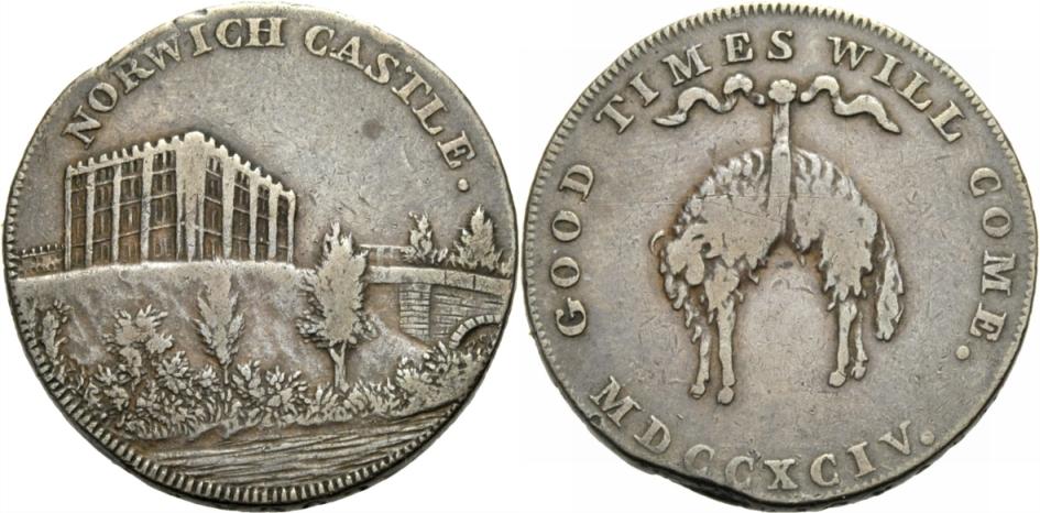 Foto Britische Trade Token Cu Halfpenny 1794