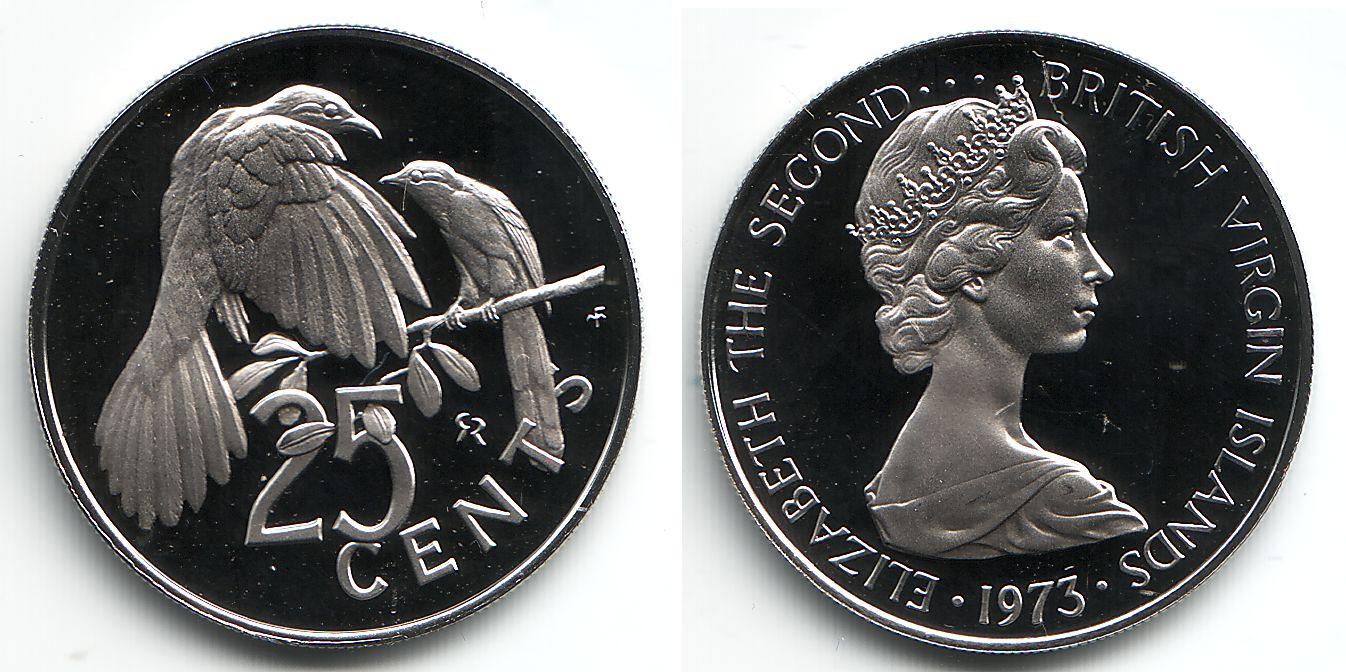 Foto British Vergin Islands/ Jungfern-Inslen 25 Cent 1973
