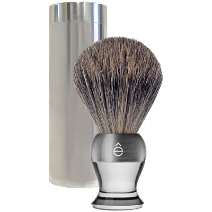 Foto brocha de afeitar de viaje transparente e shave