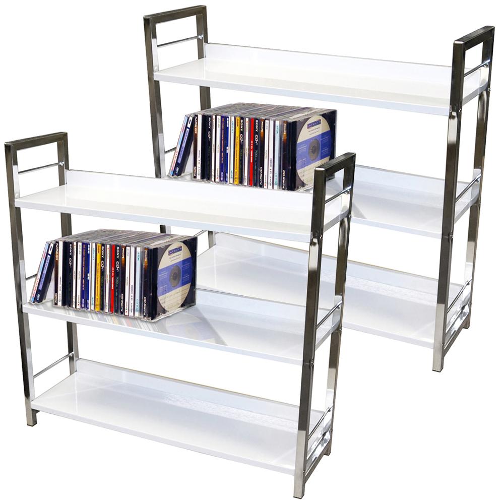 Foto Brooklyn - 3 Tier Shelf Storage Unit / Bookcase - Pack Of Two - White
