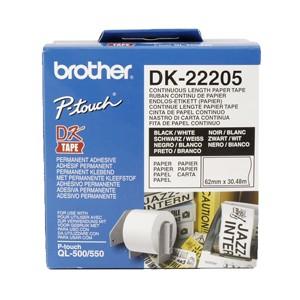 Foto Brother - DK-22205 Continue Lengte Tape: 62 mm - Thermisch papier - wit (30.48m)