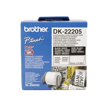 Foto brother dk-22205 continue lengte tape: 62 mm - thermisch pa