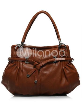 Foto Brown atractivo 48 * 12 * 34 cm PU Womens Hobo Bag