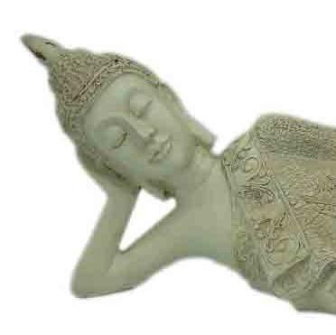 Foto Buda tibetano tumbado blanco decapé