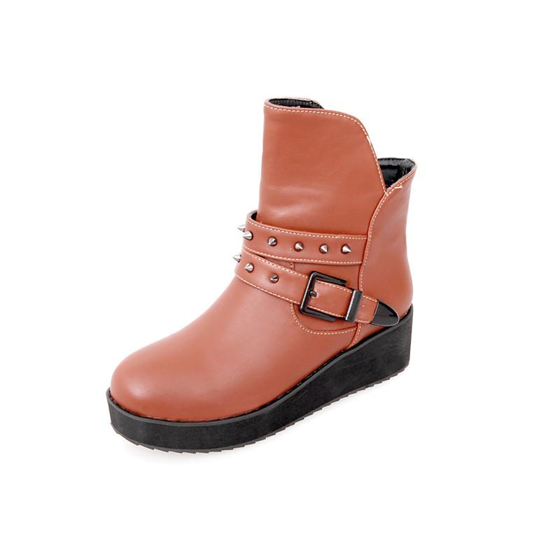 Foto Buen gusto cuero Plataforma tacón Botines Casual Shoes / Escuela (más colores)