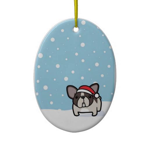 Foto Buenas fiestas de Frenchie de varios colores Brind Ornamentos De...