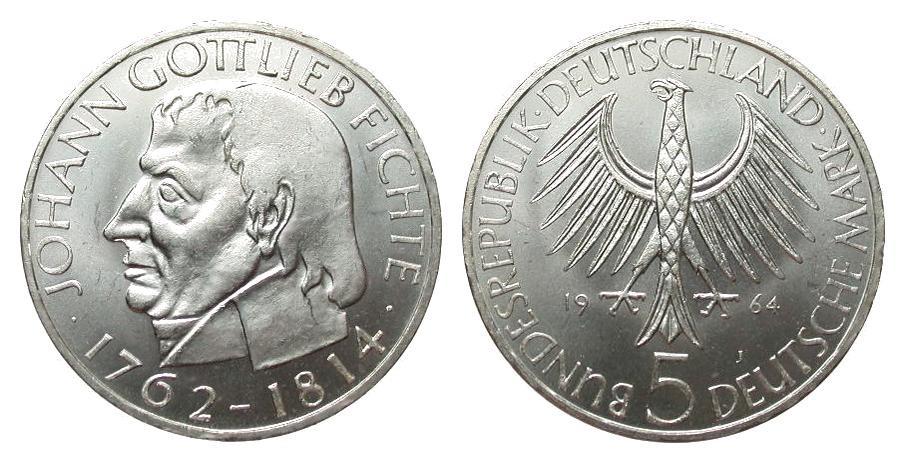 Foto Bundesrepublik Deutschland 5 Dm Fichte 1964 J