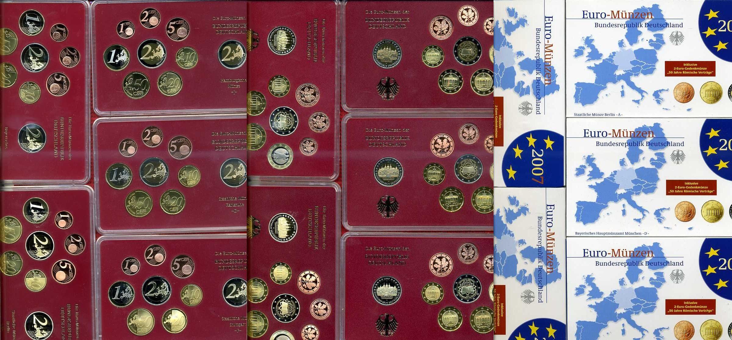 Foto Bundesrepublik Deutschland Euro Kursmünzensatz Offiziell 5 x 3,88 E 20