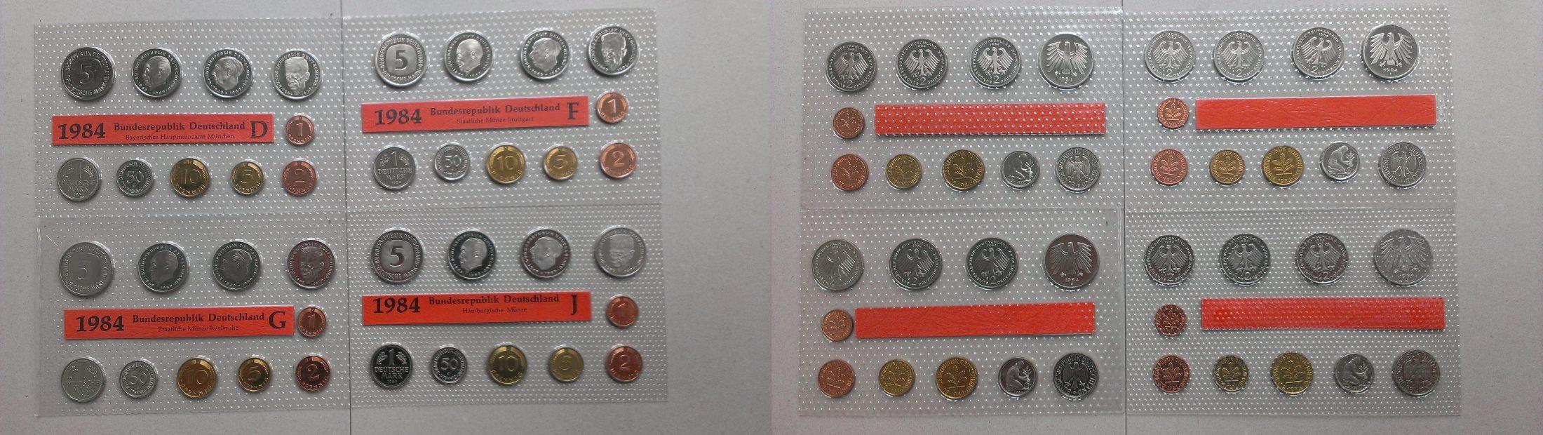 Foto Bundesrepublik Deutschland Jahreskursmünzensatz Dm 1984