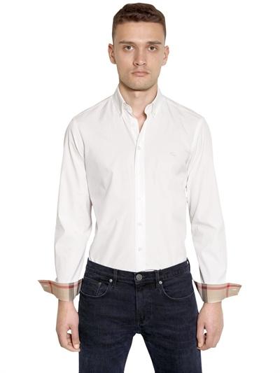 Foto burberry brit camisa ajustada en algodón popelina