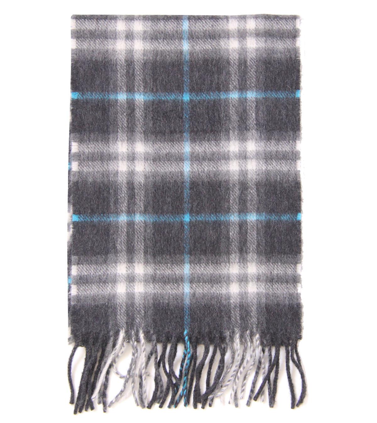 Foto Burberry Grey/Blue Classic Check Pure Cashmere Scarf