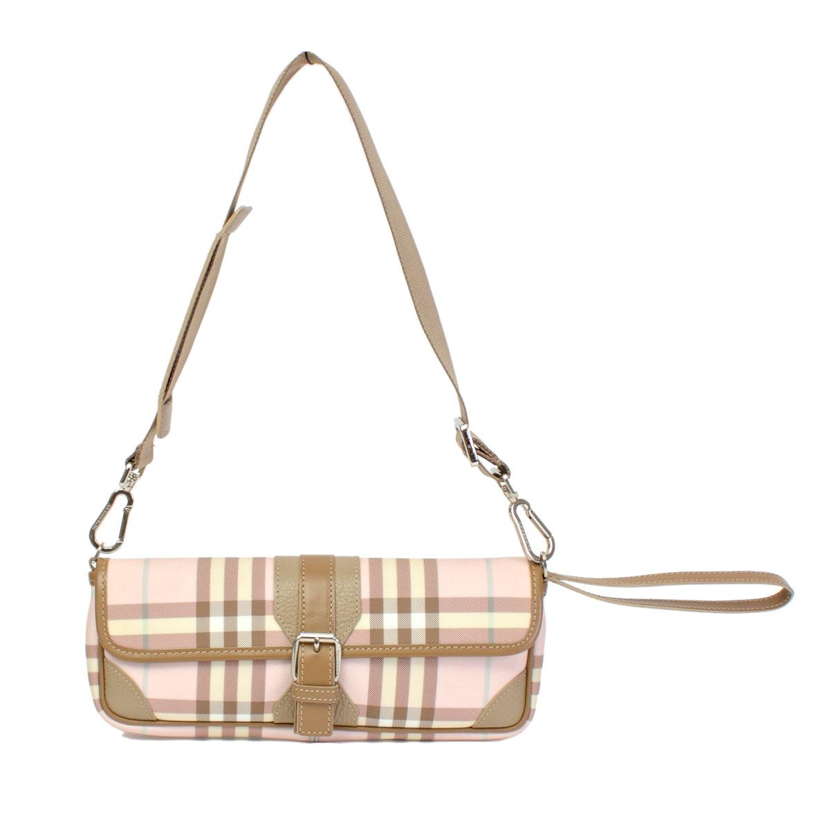 Foto Burberry Pink/Beige Check Clutch Bag