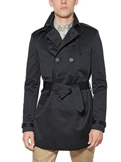 Foto burberry prorsum luxury cotton satin trench coat
