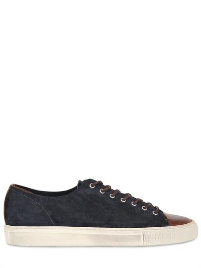 Foto buttero suede and leather low sneakers