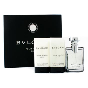 Foto Bvlgari - Estuche Pour Homme Soir : Agua Colonia Vap. 50ml/1.7oz + Emulsión A/S 75ml/2.5oz + Gel de Ducha 75ml/2.5oz - 3pcs; perfume / fragrance for men