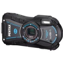 Foto cámara acuática - pentax optio wg1 azul y negra, 14 mp, sumergible 10 m