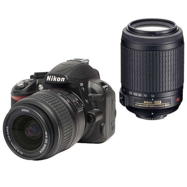 Foto Cámara réflex digital Nikon D3100 con Objetivos 18-55 mm y 55-200 mm VR