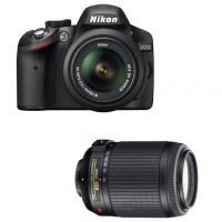 Foto Cámara reflex Nikon D3200 con objetivo AFSDX18/55GVR + objetivo AFSDX55/200GVR