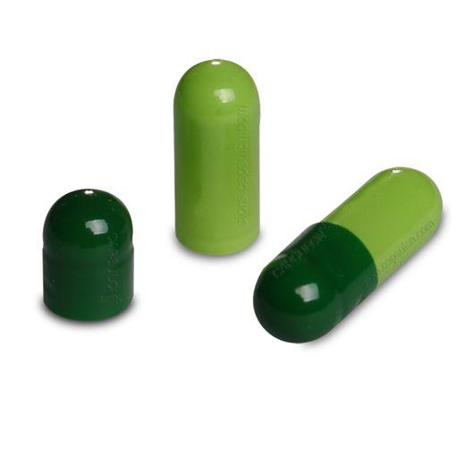 Foto Cápsulas de gelatina de tamaño 4 verde y verde claro 10,000 pcs