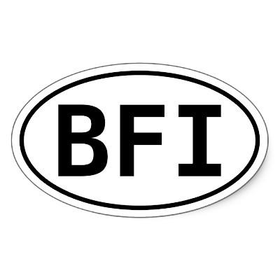 Foto Código de país BFI Pegatina De Oval Personalizadas