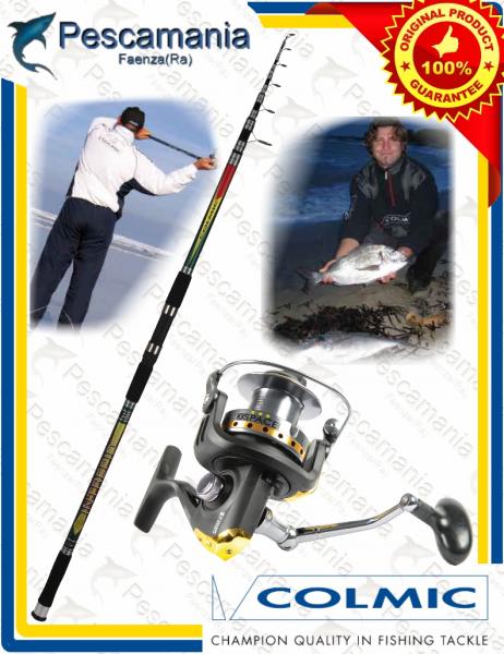 Foto cañas surf casting Colmic 4.20+ carrete Colmic