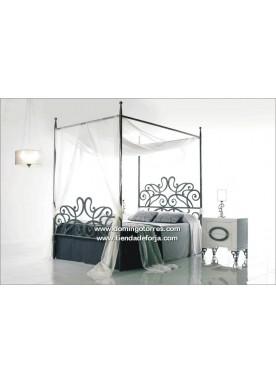 Foto Cabecero, cama y cama con dosel de forja C-53