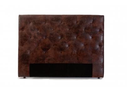 Foto Cabecero De Cama 160 Cm Enza - Microfibra Piel Envejecida Chocolate