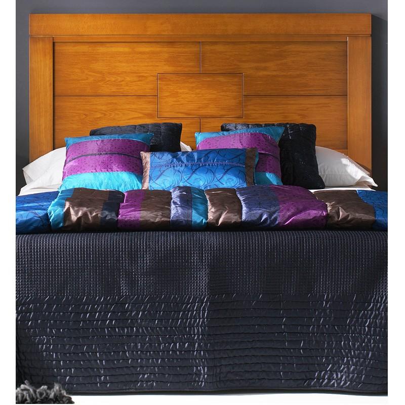Foto Cabecero de cama con panel central rayado con rectangulo