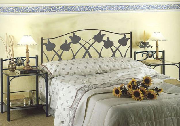 Foto Cabezal Cama Forja Mod. Tulipanes Eco