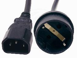 Foto Cable Alimentación IEC-60320 0.1m (C14 / SCHUKO-H)