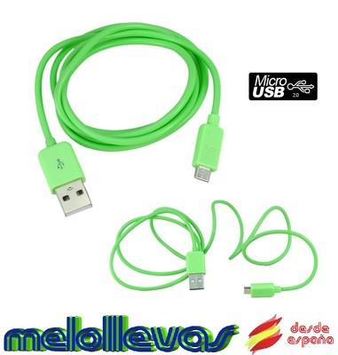 Foto Cable Datos Y Carga Micro Usb A Usb Universal Sony,htc,samsung, Lg,etc / Verde