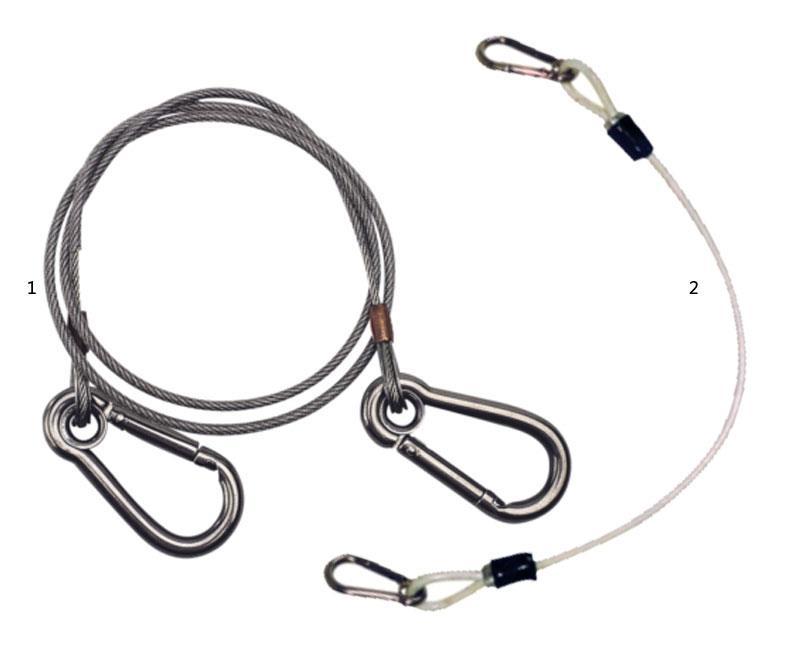 Foto cable de seguridad plastimo 2: enfundado de plástico blanco/longitud: 60 cm