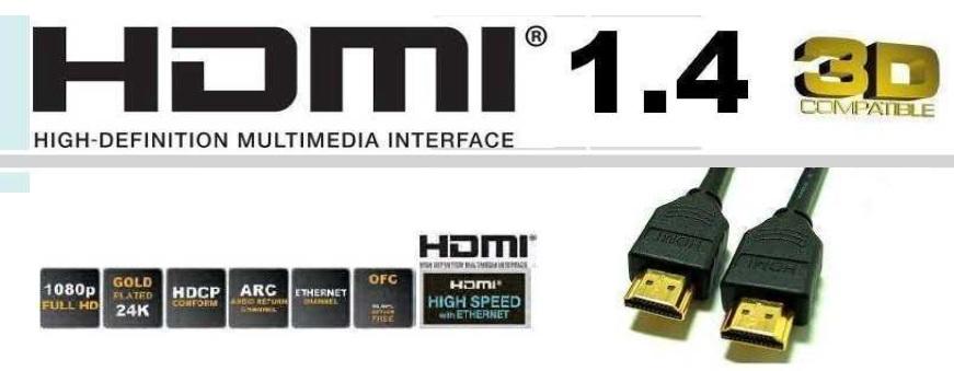 Foto Cable HDMI 1 metro Versión 1.4 High Speed compatible 3D + Ethernet