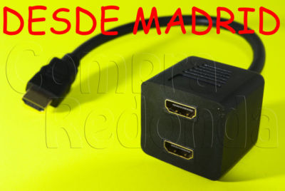 Foto Cable Hdmi 1.4 Doble Dual  1 M - 2 H  Duplicador Ba�ado Oro Hd Ladron 2 Puertos