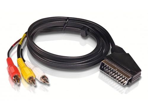 Foto Cable vídeo scart - 3rca m 3m philips scart-3rca m 3m v2530