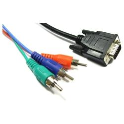 Foto Cable VGA HPDB15 Macho - 3 X RCA Macho 5m