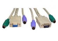 Foto Cables Direct EX-554 - 5m kvm cab 2x ps2 m-m& 1xhd15 beige