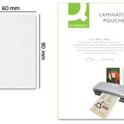 Foto Caja 100 bolsas de plastificar Q-Connect 90 x 60mm carnet de nif
