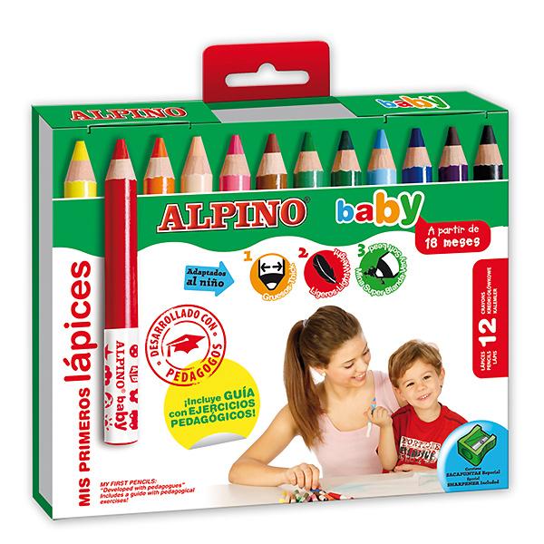 Foto Caja 12 lápices colores Baby Alpino
