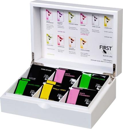 Foto Caja de Madera Color Blanco First Tea 6 Variedades de Té