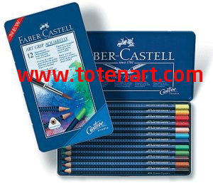 Foto Caja metal lapices acuarelables Faber-Castell 12 p.