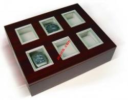 Foto cajas y joyeros , madera y plata , caja para relojes detalle perl