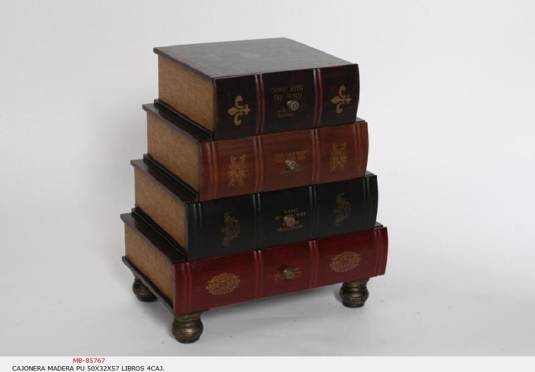 Foto Cajonera madera pu 50x32x57 libros 4caj.