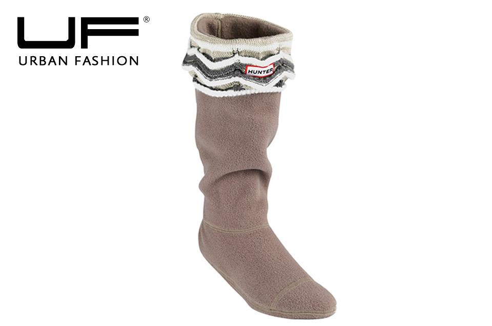 Foto Calcetin Hunter Zig Zag Striped Cuff Brown