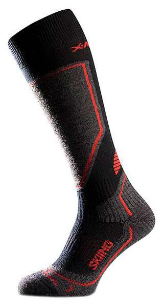 Foto Calcetines X-action Skiing Red Merino Black/red Unisex