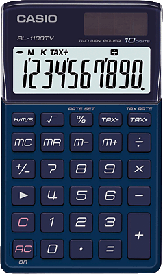 Foto Calculadora de bolsillo Casio SL1100TV azul